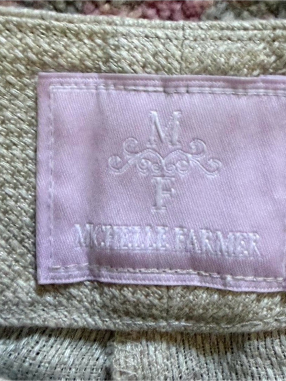 High-Waist Cream Linen Blend Women’s Shorts - Picture 3 of 3